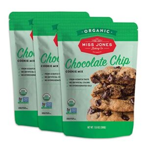 miss jones baking organic cookie mix, non-gmo, vegan-friendly, packed with morsels: sea salt chocolate chip (pack of 3)