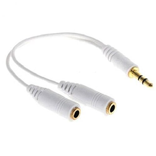 3.5mm Headset Splitter Earphone Speaker Audio Y Adapter 2-Port White for iPhone 5 5C 5S, 6, Plus, 6S, Plus, SE - iPad 4, Air, 2, Mini, 2, 3, 4, Pro, 9.7 - Google Pixel, XL - HTC 10 - LG G5 V10 V20