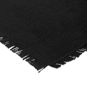 DII Jute Burlap Collection Kitchen Tabletop, Placemat Set, 13x19, Solid Black, 6 Count