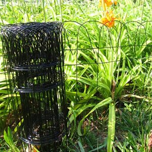 Black Garden Border Edging Folding Fence Roll 14 inches by 20 feet Scroll Top Rolled Yard Fencing Garden Fence, Metal Wire Garden Fence for Outdoor Yard Landscape Patio,Flower Bed Edging.