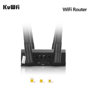 KuWFi 300Mbps 3G 4G LTE Car WiFi Wireless Router Extender Strong Signal Car WiFi Routers with USB Port SIM Card Slot with External Antennas for USA/Canada/Mexico SIM Card