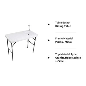 VINGLI Outdoor Folding Fish and Game Cleaning Table w/Sink| Portable & Durable, Standard Garden Connection, Upgraded Drainage Hose, Stainless Steel (Classic)…