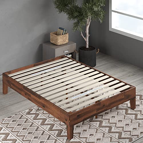 Zinus Marissa 12 Inch Deluxe Wood Platform Bed / No Box Spring Needed / Wood Slat Support / Antique Espresso Finish, Full