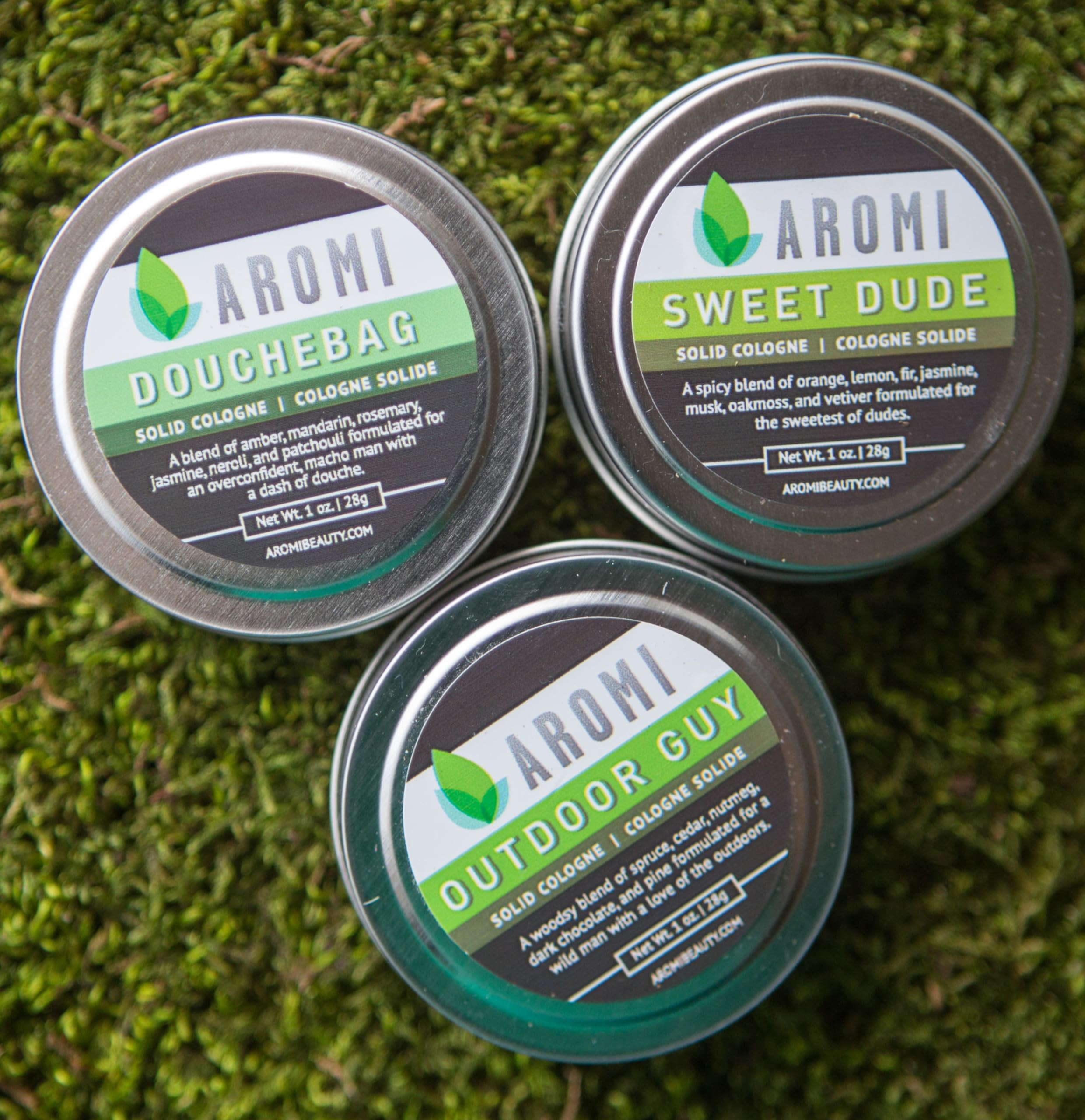 Aromi Solid Cologne | Clean, Fresh, Aquatic Fragrance, Amber, Jasmine Scent, Vegan, Cruelty-free, Travel, Funny Men's Gift, Alcohol-free, Concentrated (Douchebag)