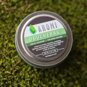 Aromi Solid Cologne | Clean, Fresh, Aquatic Fragrance, Amber, Jasmine Scent, Vegan, Cruelty-free, Travel, Funny Men's Gift, Alcohol-free, Concentrated (Douchebag)