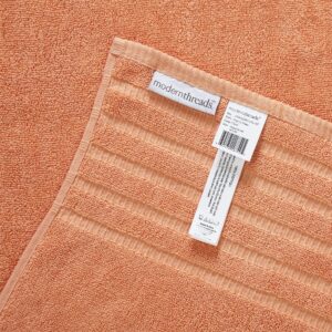 Amrapur Overseas 6-Piece Yarn Dyed Organic Vines Jacquard/Solid Ultra Soft 500GSM 100% Combed Cotton Towel Set [Coral]