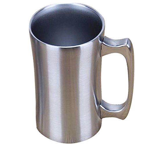 OrgMemory Insulated Cup, Stainless Steel Coffee Mug, 20 oz Coffee Mug, (560 ml), Double Wall Beer Stein, Tumbler with Handle, Insulated Beer Mug with Lid