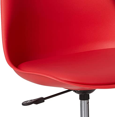 OSP Home Furnishings Emerson Student Armless Pneumatic Office Chair with Wheels, Red