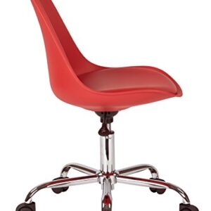 OSP Home Furnishings Emerson Student Armless Pneumatic Office Chair with Wheels, Red