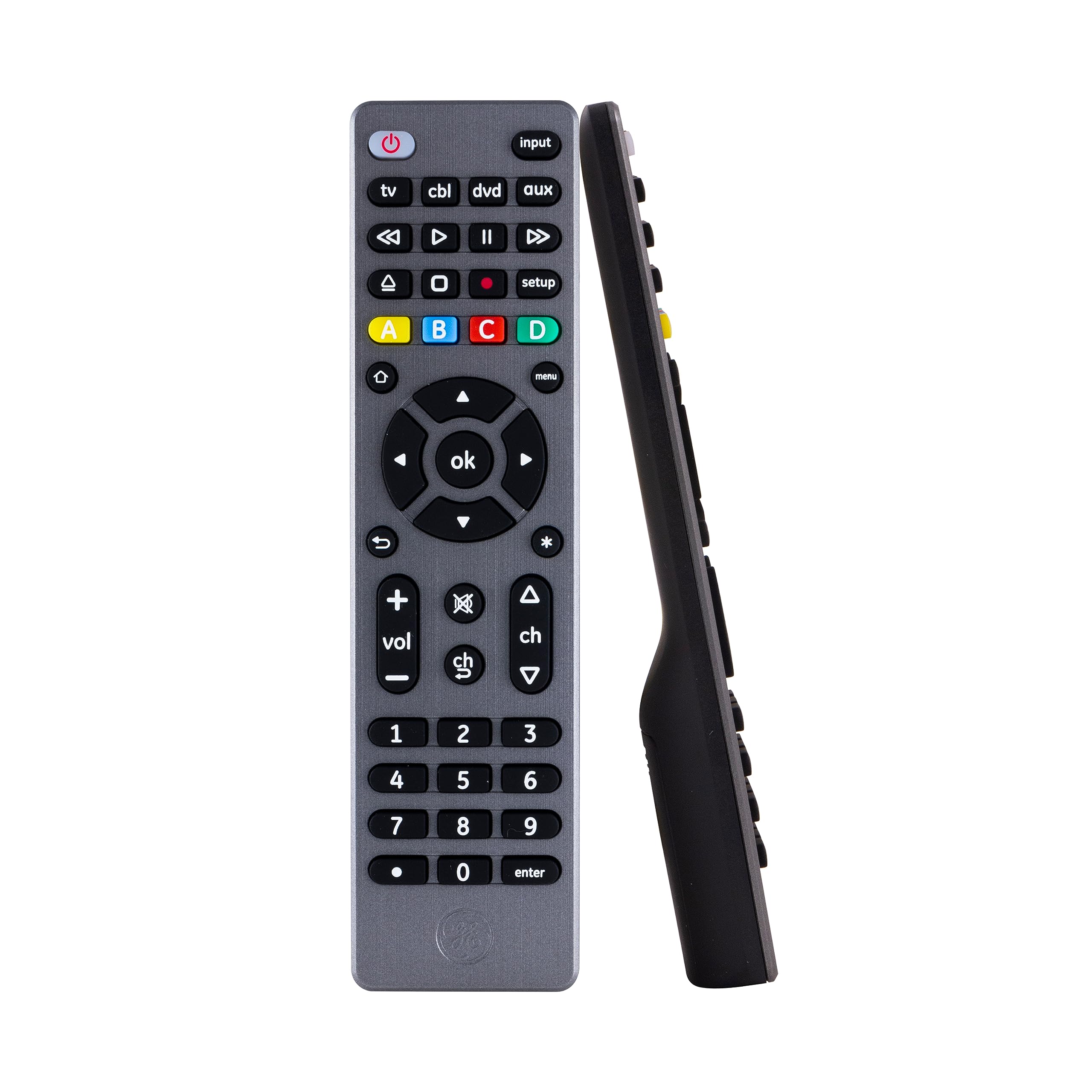 GE Universal Remote Control, Samsung Remote, Universal TV Remote for Roku TV, Vizio, LG, Sony, Sharp, Roku, Apple TV, TCL, Panasonic, Streaming Players, Blu-ray, DVD, 4-Device, Graphite, 33711