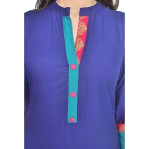 Chichi Women's Indian Embroidered Rayon Kurti Top, Royal Blue, XX-Large