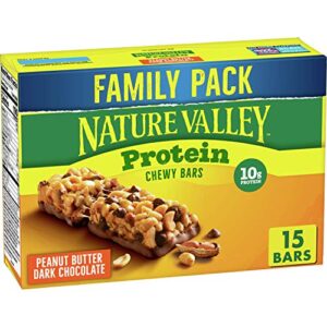 nature valley chewy granola bars, protein, peanut butter dark chocolate, 15 bars, 21.3 oz