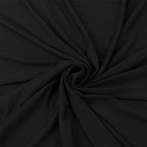 fabricla cotton spandex jersey knit fabric by the yard 12oz - 58/60" inches (150 cm) wide - ultra soft cotton spandex blend - use our 4 way stretch knit fabric for clothing - black, 1 yard