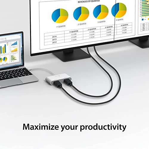 j5create Mini DisplayPort to Dual 4K HDMI MST Adapter, Compatible with Microsoft Surface Pro 2, Surface Book, HP OMEN 15-CE051NR and More (JDA156)