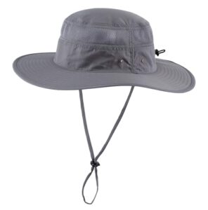 home prefer upf 50+ men's sun hat wide brim bucket hat uv sun protection hat for mens fishing hat womens beach safari hat for garden golf (dark gray)