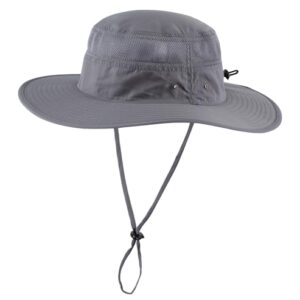 Home Prefer UPF 50+ Men's Sun Hat Wide Brim Bucket Hat UV Sun Protection Hat for Mens Fishing Hat Womens Beach Safari Hat for Garden Golf (Dark Gray)