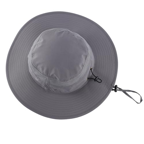 Home Prefer UPF 50+ Men's Sun Hat Wide Brim Bucket Hat UV Sun Protection Hat for Mens Fishing Hat Womens Beach Safari Hat for Garden Golf (Dark Gray)