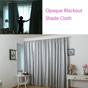 Blackout Drapery Shade Fabric Black and Silver 100 Percent Shading Light Waterproof Sunshade Cloth Light Weight (1Yard)