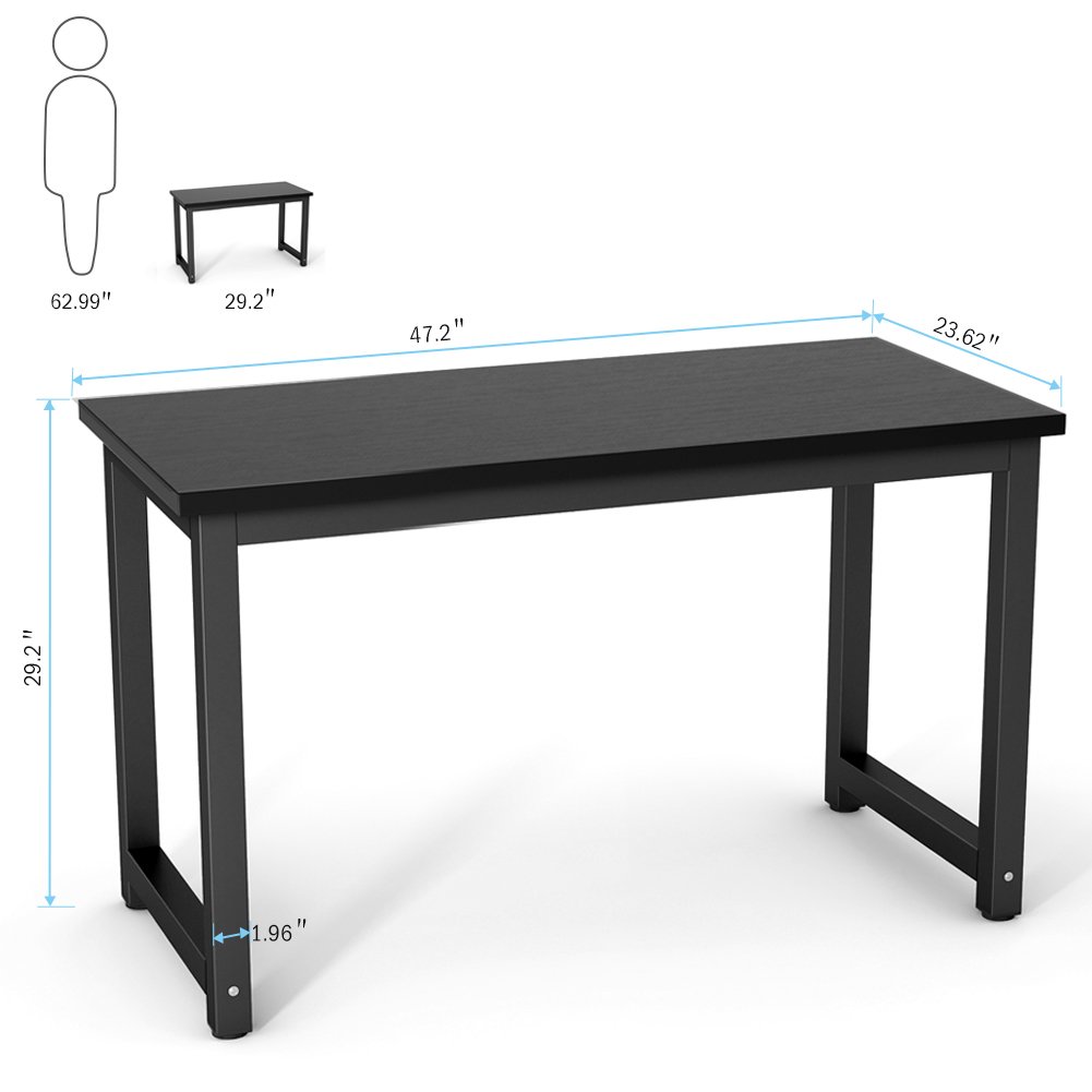 Tribesigns Computer Desk, 47 inch Modern Simple Office Desk Computer Table Study Writing Desk for Home Office, White