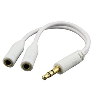 Google Pixel Compatible 3.5mm Headset Headphone Splitter Earbuds Audio Jack Y Adapter 2-Port White