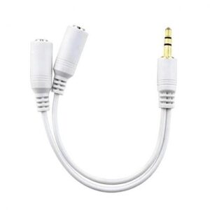 Google Pixel Compatible 3.5mm Headset Headphone Splitter Earbuds Audio Jack Y Adapter 2-Port White