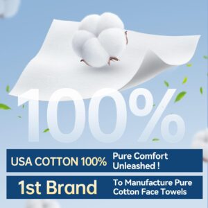 Winner Soft Face Towels - 100% USA Cotton Dry Wipes, 600 Count Unscented Cotton Tissues for Sensitive Skin, OEKO-TEX Certified Face Towelettes Disposable, Makeup Remover Facial Towels, 6 Pack