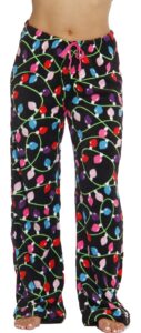 6339-10122-l just love women's plush pajama pants - petite to plus size pajamas,black - light up,large