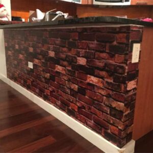 Yancorp 18" x 120" Brick Wallpaper Rust Red Peel and Stick Wallpaper Self Adhesive Fireplace Backdrop Kitchen Backsplash Wall Decor Stick on Wallpaper