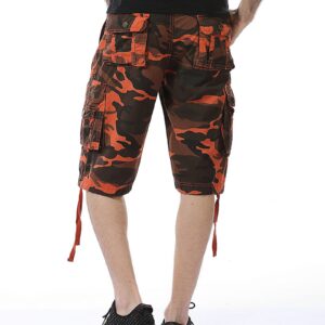 AOYOG Men's Camo Cargo Shorts Relaxed Fit Multi-Pocket Outdoor Camouflage Cargo Shorts Cotton