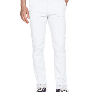 WT02 mens Long Basic Stretch Skinny Chino Casual Pants, White(new), 38W x 32L US