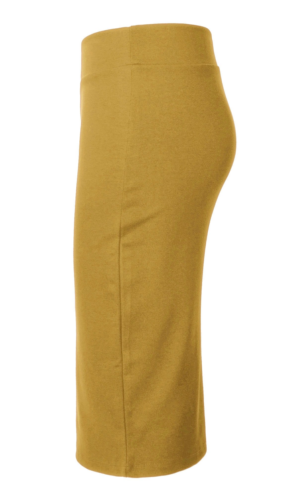 Urban CoCo Women's Elastic Waist Stretch Bodycon Midi Pencil Skirt (as1, Alpha, x_l, Regular, Regular, Turmeric)