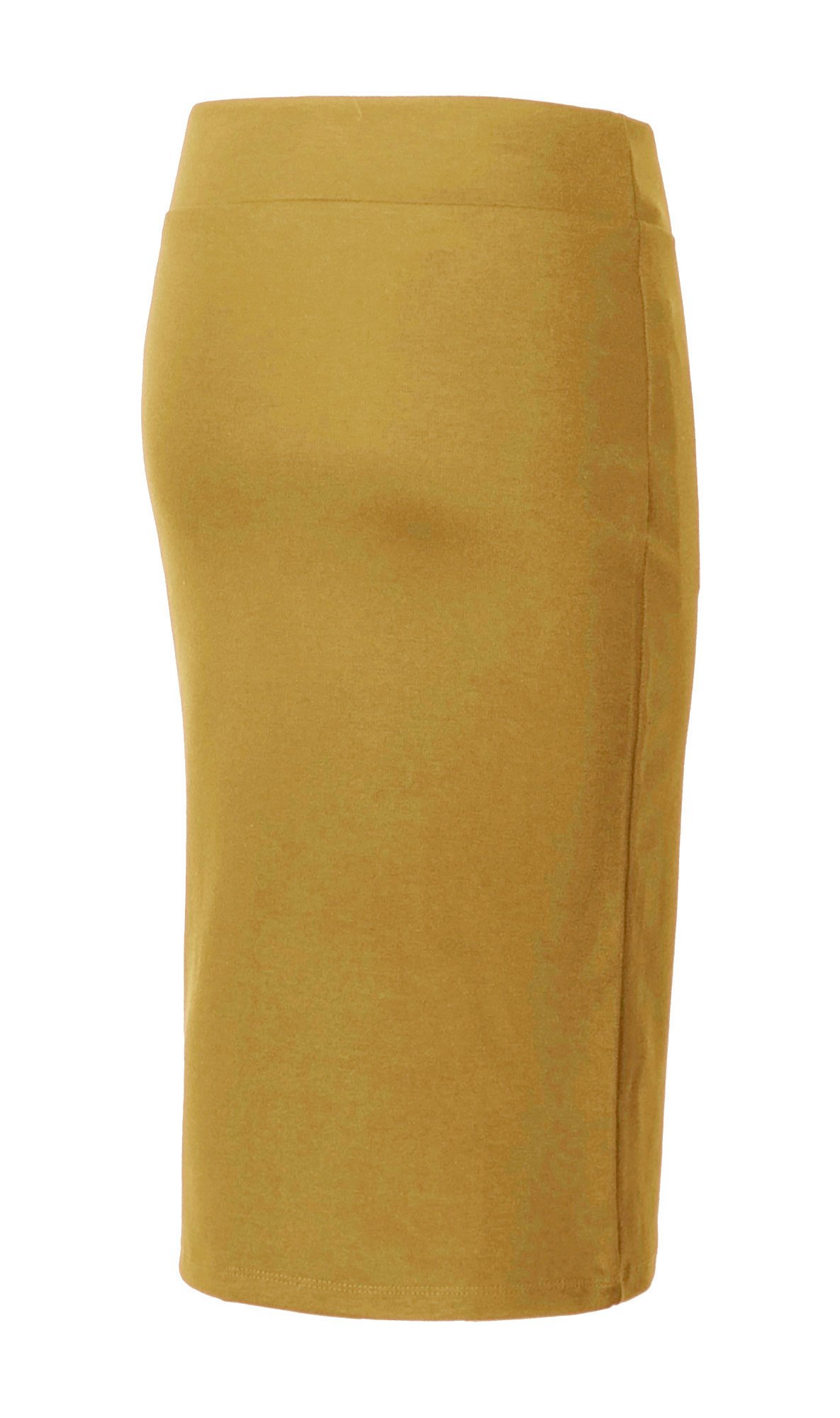 Urban CoCo Women's Elastic Waist Stretch Bodycon Midi Pencil Skirt (as1, Alpha, x_l, Regular, Regular, Turmeric)