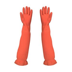 SYROVIA Household Arms Length Rubber Latex Cleaning Long Glove Reusable Kitchen Natural Rubber Living Wash Gloves