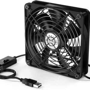 ELUTENG 120mm Fan with 3 Speed 5V USB Powered 120mm Case Fan 1500PRM Gaming PC Fan Portable Cooling Fan Suitable for Tablet TV Receiver Router DVR Play Station Xbox Computer and More