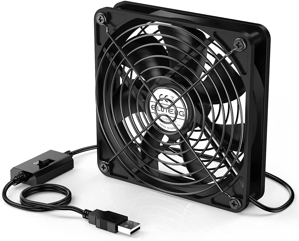 ELUTENG 120mm Fan with 3 Speed 5V USB Powered 120mm Case Fan 1500PRM Gaming PC Fan Portable Cooling Fan Suitable for Tablet TV Receiver Router DVR Play Station Xbox Computer and More