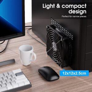 ELUTENG 120mm Fan with 3 Speed 5V USB Powered 120mm Case Fan 1500PRM Gaming PC Fan Portable Cooling Fan Suitable for Tablet TV Receiver Router DVR Play Station Xbox Computer and More