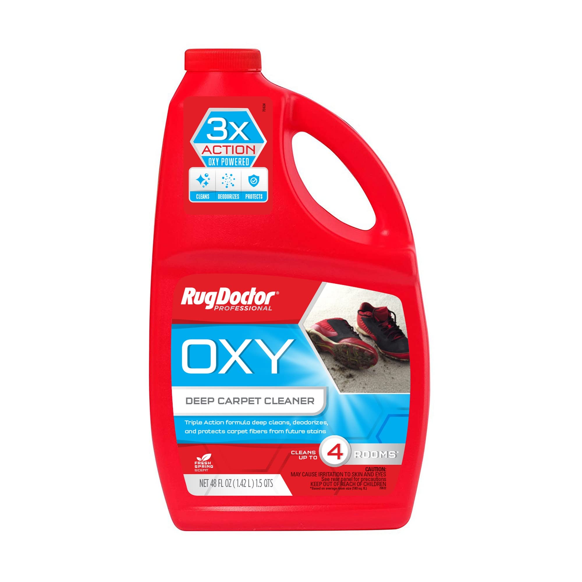 Rug Doctor Triple Action Oxy Deep Carpet Cleaner, 48 oz., Deep Cleans, Deodorizes, & Protects, Concentrated, Professional-Grade, 3X Action Formula