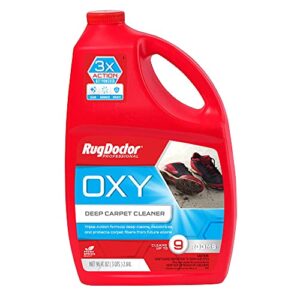 rug doctor triple-action oxy carpet cleaner deep cleans, deodorizes, and refreshes carpet & upholstery, 96 oz, daybreak scent, professional-grade, red