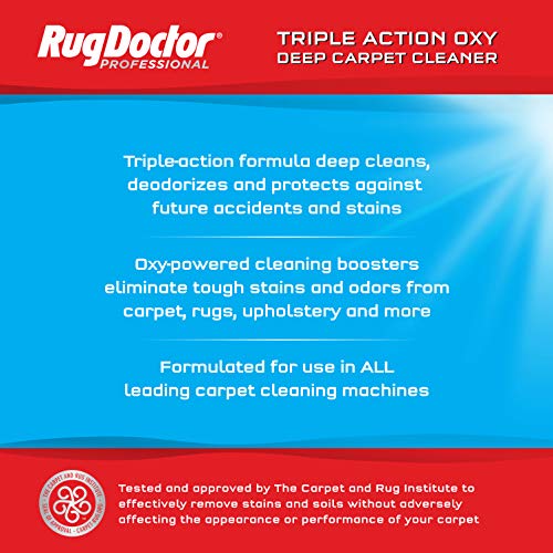 Rug Doctor Triple-Action Oxy Carpet Cleaner Deep Cleans, Deodorizes, and Refreshes Carpet & Upholstery, 96 oz, Daybreak Scent, Professional-Grade, RED