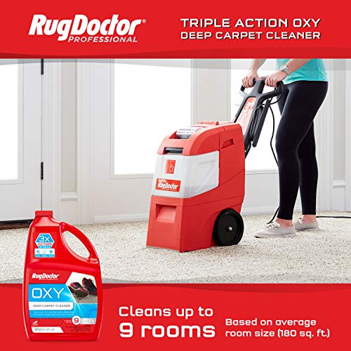 Rug Doctor Triple-Action Oxy Carpet Cleaner Deep Cleans, Deodorizes, and Refreshes Carpet & Upholstery, 96 oz, Daybreak Scent, Professional-Grade, RED