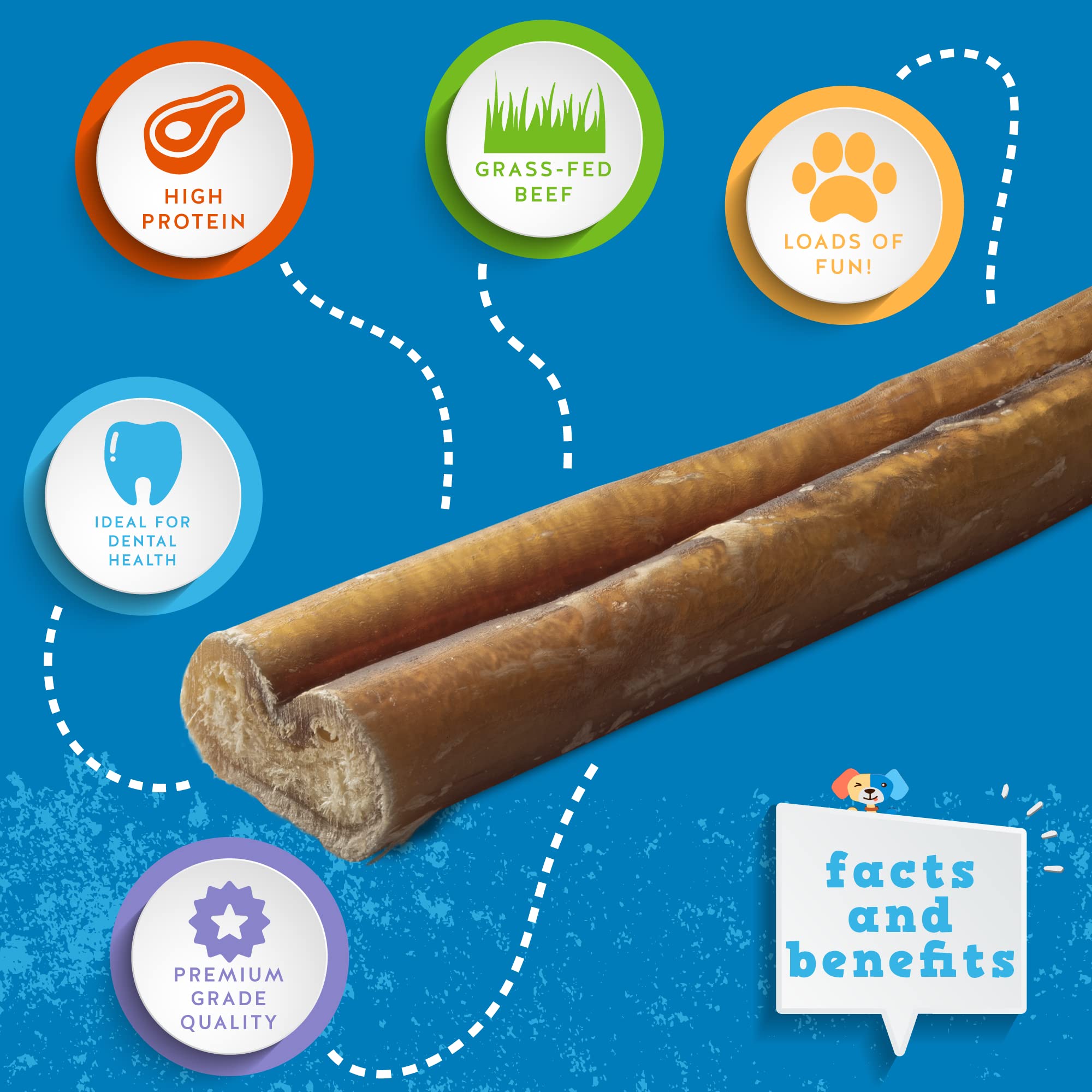 Jack&Pup 6-inch Odor Free Bully Sticks Dog Treats | Single Ingredient All Natural Dog Treat Chews | Long Lasting Bully Sticks for Medium Dogs (25 Pack)