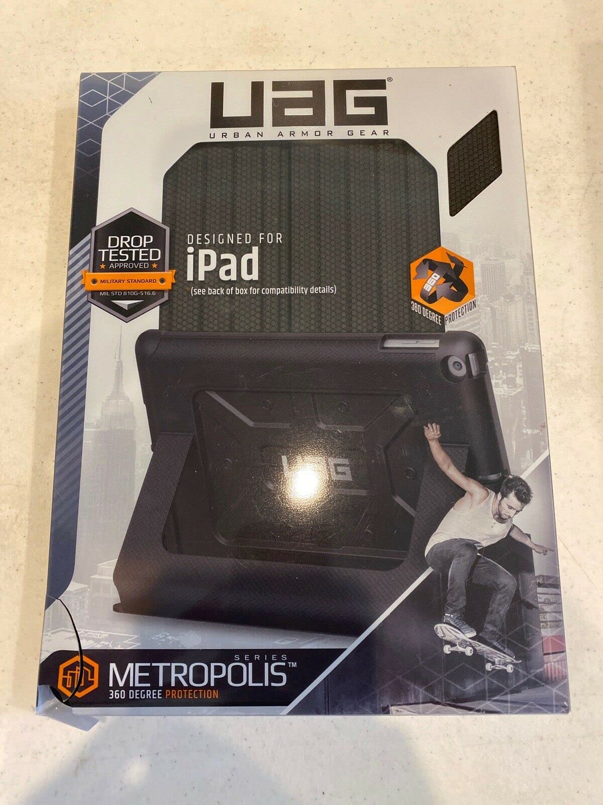 URBAN ARMOR GEAR [UAG] Folio iPad 9.7 (2017 5th Gen & 2018 6th Gen) Metropolis Feather-Light Rugged [Midnight] Military Drop Tested iPad Case