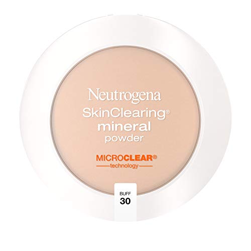 Neutrogena SkinClearing Mineral Acne-Concealing Pressed Powder Compact, Shine-Free & Oil-Absorbing Makeup with Salicylic Acid to Cover, Treat & Prevent Acne Breakouts, Buff 30, .38 oz