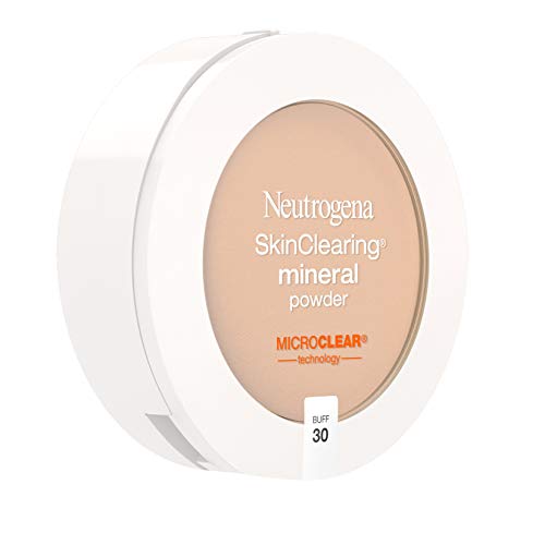 Neutrogena SkinClearing Mineral Acne-Concealing Pressed Powder Compact, Shine-Free & Oil-Absorbing Makeup with Salicylic Acid to Cover, Treat & Prevent Acne Breakouts, Buff 30, .38 oz