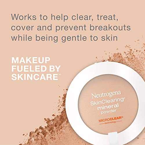 Neutrogena SkinClearing Mineral Acne-Concealing Pressed Powder Compact, Shine-Free & Oil-Absorbing Makeup with Salicylic Acid to Cover, Treat & Prevent Acne Breakouts, Buff 30, .38 oz