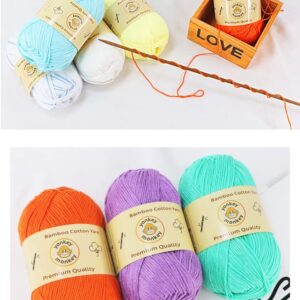 10-Pack of Yonkey Monkey 500 Grams Yarn - 70% Rayon derived from Bamboo, 30% Cotton - Imported - White 9013