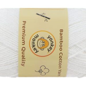 10-Pack of Yonkey Monkey 500 Grams Yarn - 70% Rayon derived from Bamboo, 30% Cotton - Imported - White 9013