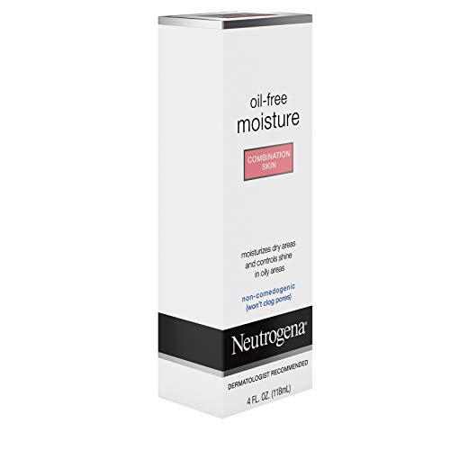 Neutrogena Oil Free Moisture Glycerin Face Moisturizer & Neck Cream for Combination Skin, Lightweight, Oil Absorbing Facial Moisturizer Lotion for a Soft Natural Matte, 4 fl. oz