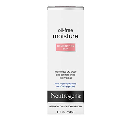 Neutrogena Oil Free Moisture Glycerin Face Moisturizer & Neck Cream for Combination Skin, Lightweight, Oil Absorbing Facial Moisturizer Lotion for a Soft Natural Matte, 4 fl. oz