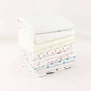 white low volume precuts fat quarter bundle (lv.10fq) by mixed designers for southern fabric